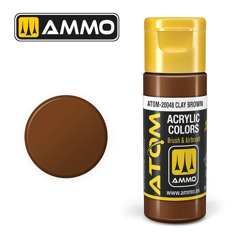 AMMO ATOM ACRYLIC COLOR 20mL Clay Brown (FS30215) #ATOM-20048