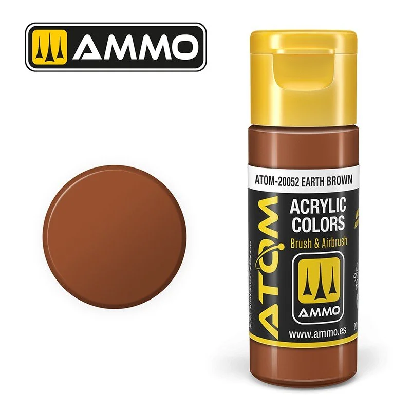 AMMO ATOM ACRYLIC COLOR 20mL Earth Brown (FS30117) #ATOM-20052