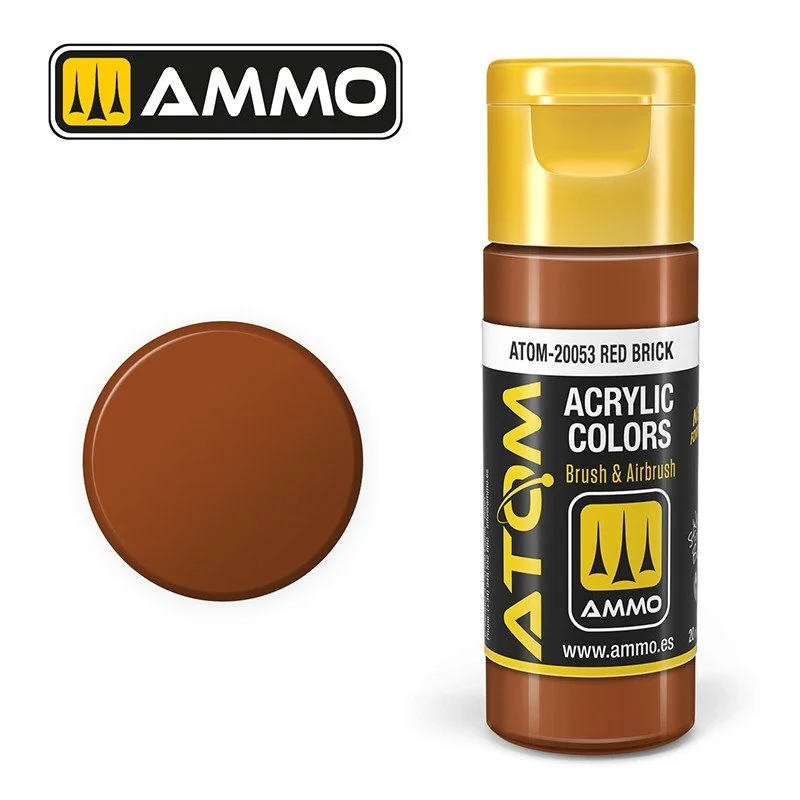AMMO ATOM ACRYLIC COLOR 20mL Red Brick #ATOM-20053