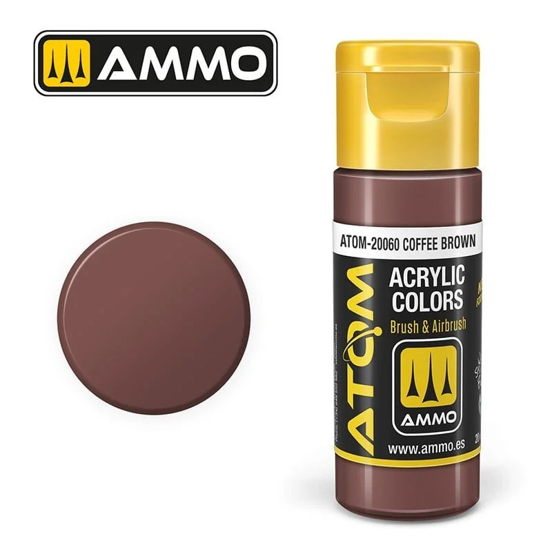 AMMO ATOM ACRYLIC COLOR 20mL Coffee Brown #ATOM-20060