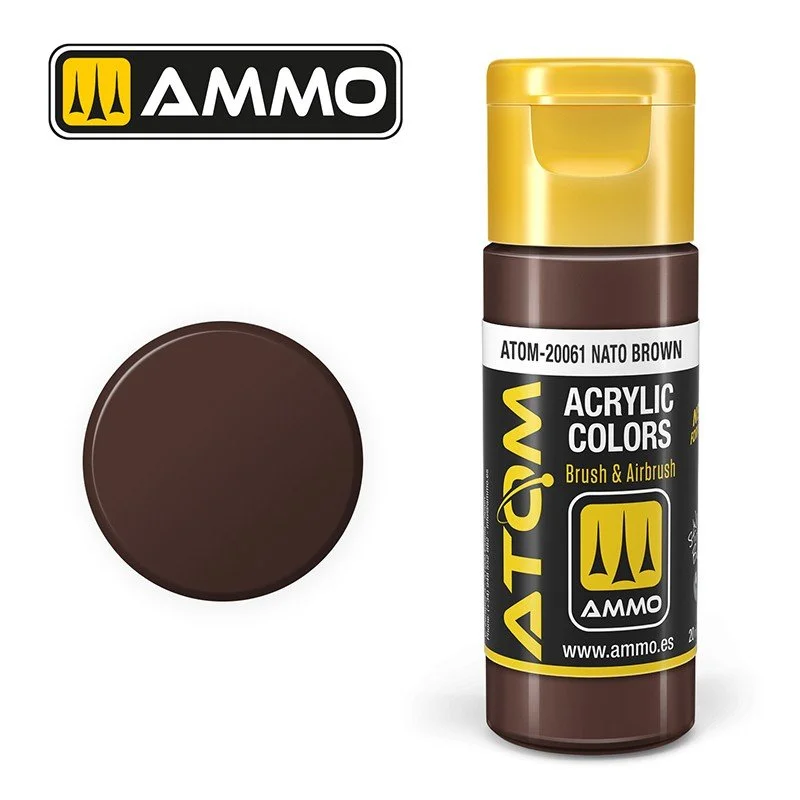 AMMO ATOM ACRYLIC COLOR 20mL NATO Brown (FS30051) #ATOM-20061