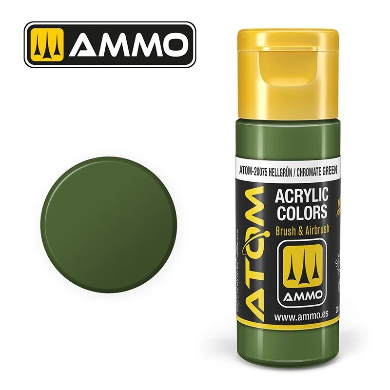 AMMO ATOM ACRYLIC COLOR 20mL Hellgrün / Chromate Green (FS34095) #ATOM-20075