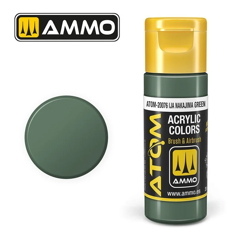 AMMO ATOM ACRYLIC COLOR 20mL IJA Nakajima Green (FS34102) #ATOM-20076