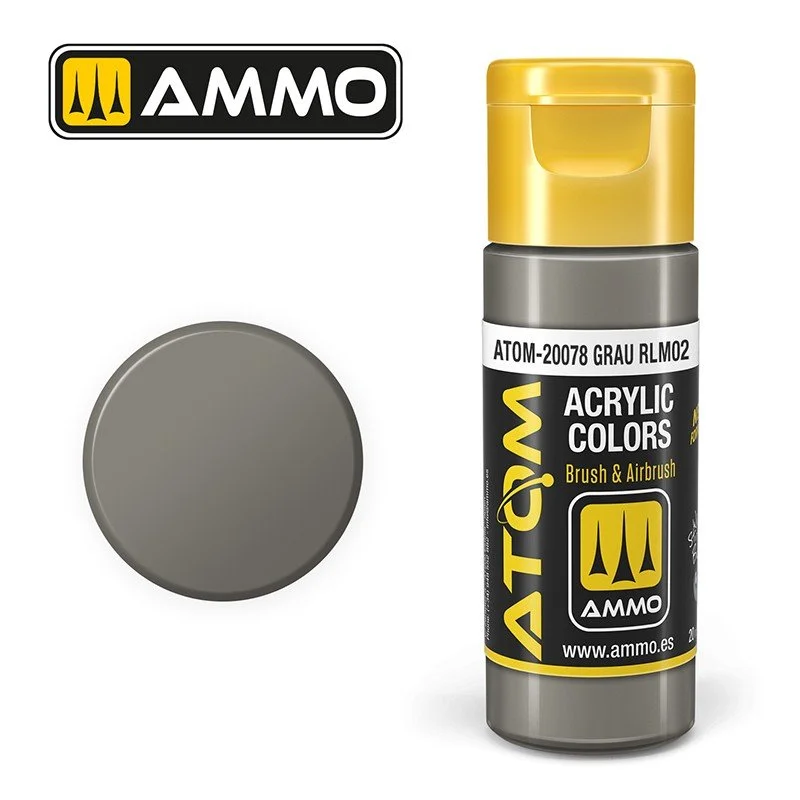 AMMO ATOM ACRYLIC COLOR 20mL Grau RLM02 #ATOM-20078