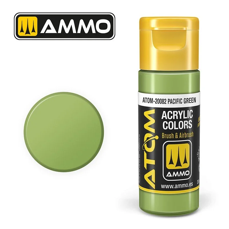AMMO ATOM ACRYLIC COLOR 20mL Pacific Green (FS34138) #ATOM-20082