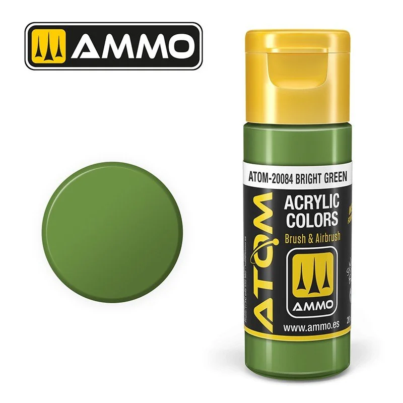 AMMO ATOM ACRYLIC COLOR 20mL Bright Green (FS34138) #ATOM-20084