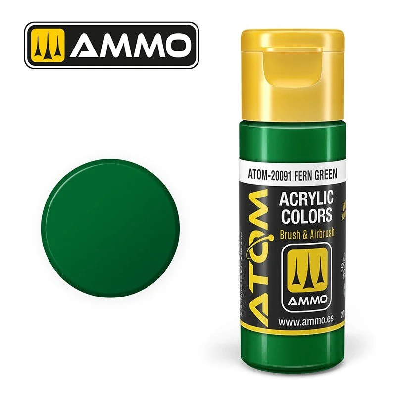 AMMO ATOM ACRYLIC COLOR 20mL Fern Green (FS34115) #ATOM-20091