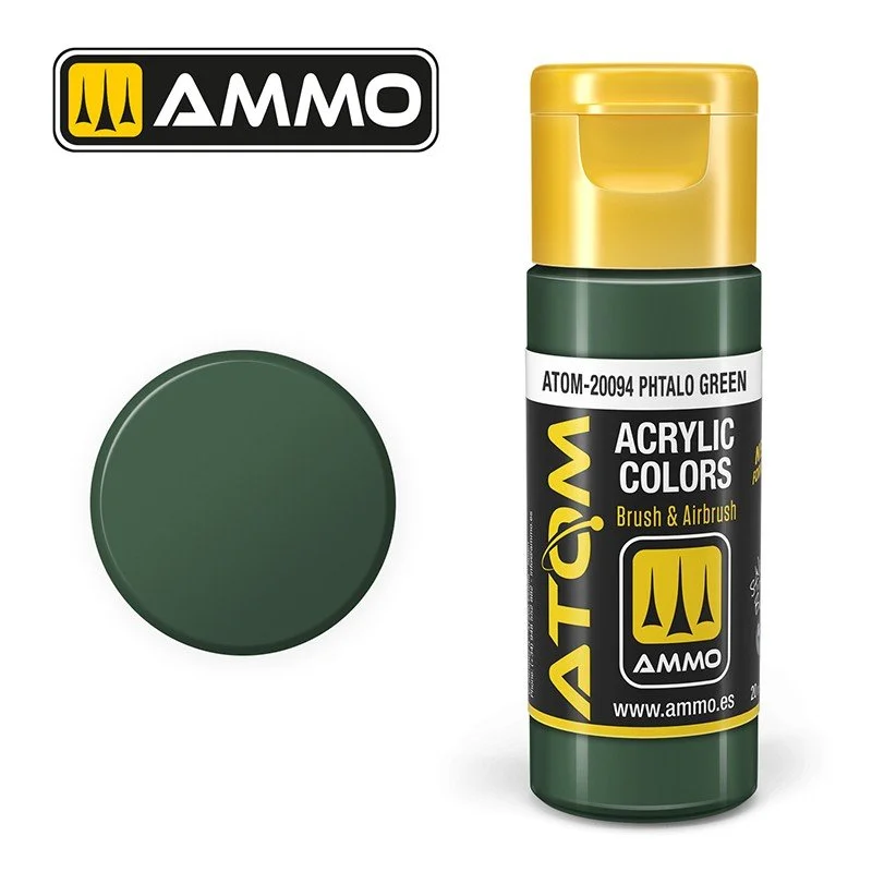 AMMO ATOM ACRYLIC COLOR 20mL Phtalo Green #ATOM-20094