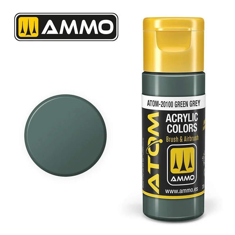 AMMO ATOM ACRYLIC COLOR 20mL Green Grey (FS34172) #ATOM-20100