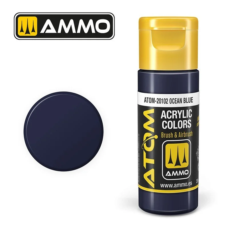AMMO ATOM ACRYLIC COLOR 20mL Ocean Blue (FS25042) #ATOM-20102