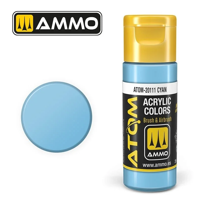 AMMO ATOM ACRYLIC COLOR 20mL Cyan #ATOM-20111