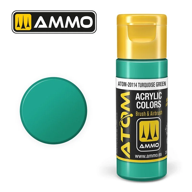 AMMO ATOM ACRYLIC COLOR 20mL Turquoise Green #ATOM-20114