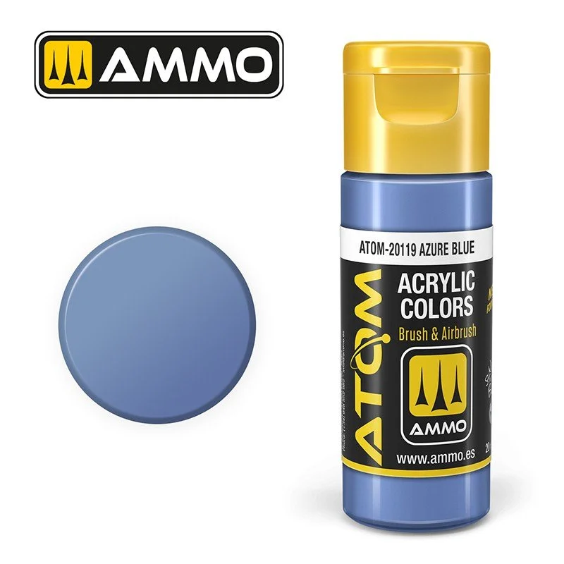 AMMO ATOM ACRYLIC COLOR 20mL Azure Blue #ATOM-20119