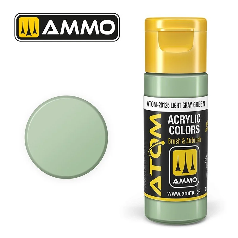 AMMO ATOM ACRYLIC COLOR 20mL Light Gray Green (FS34424) #ATOM-20125