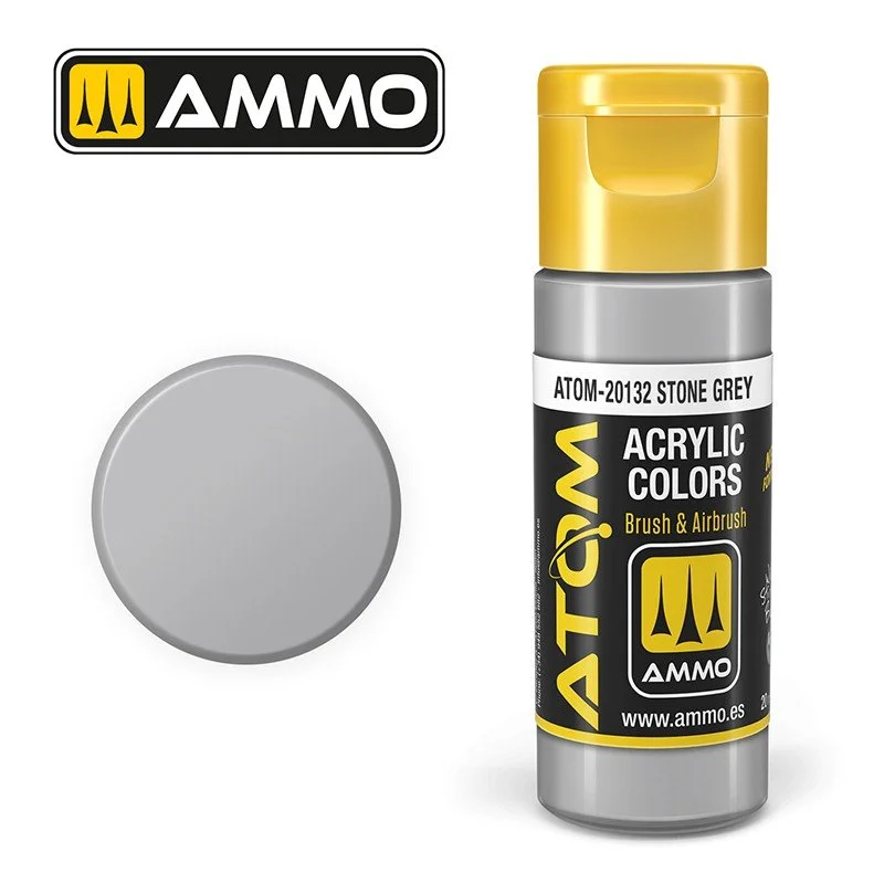 AMMO ATOM ACRYLIC COLOR 20mL Stone Grey #ATOM-20132