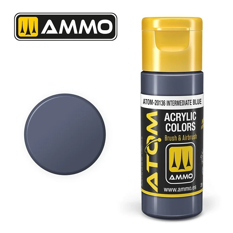AMMO ATOM ACRYLIC COLOR 20mL Intermediate Blue (FS35164) #ATOM-20136