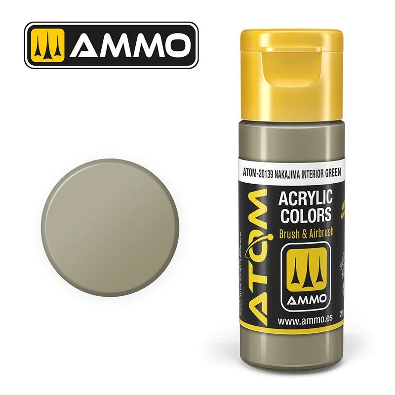 AMMO ATOM ACRYLIC COLOR 20mL Nakajima Interior Green #ATOM-20139