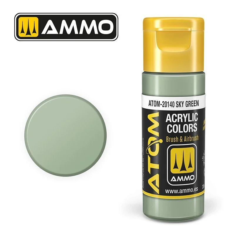 AMMO ATOM ACRYLIC COLOR 20mL Sky Green (FS24504) #ATOM-20140
