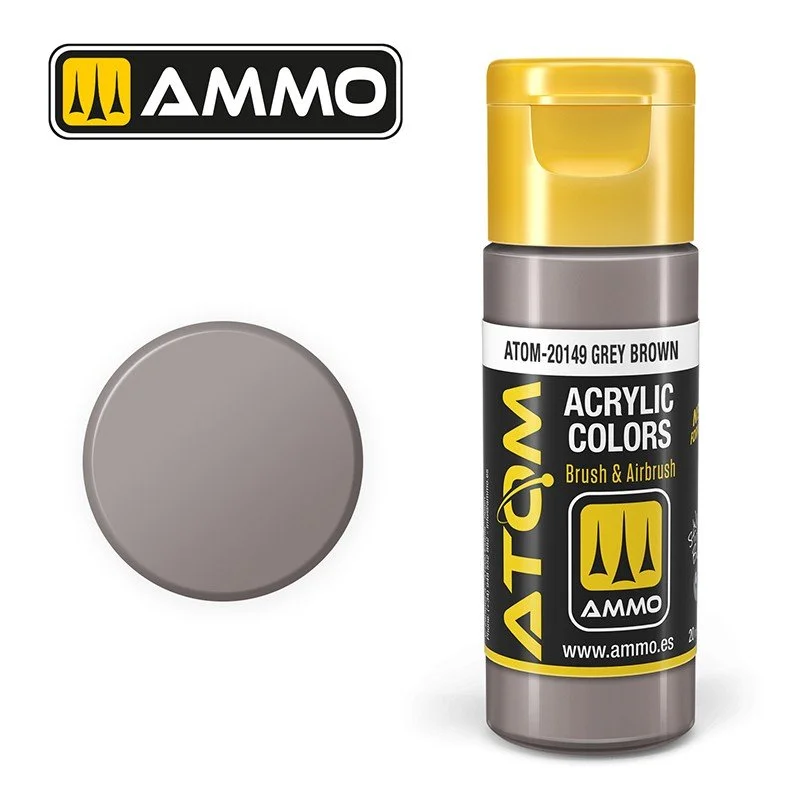 AMMO ATOM ACRYLIC COLOR 20mL Grey Brown #ATOM-20149