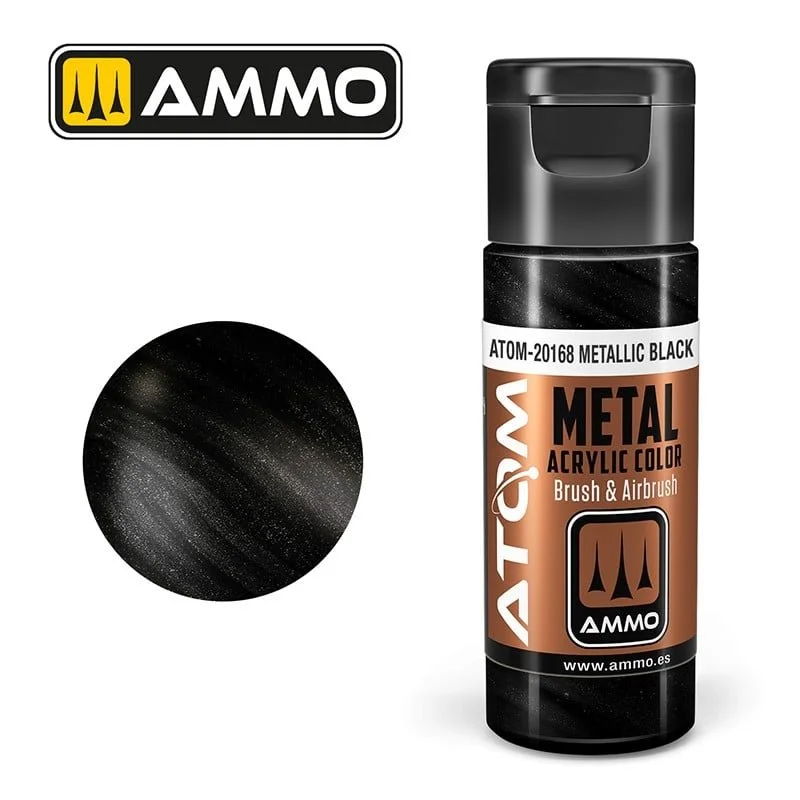 AMMO ATOM ACRYLIC COLOR 20mL METALLIC Black #ATOM-20168