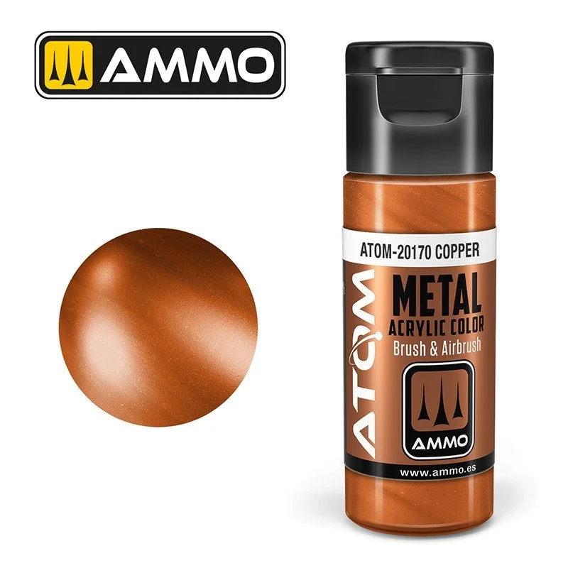 AMMO ATOM ACRYLIC COLOR 20mL METALLIC Copper #ATOM-20170