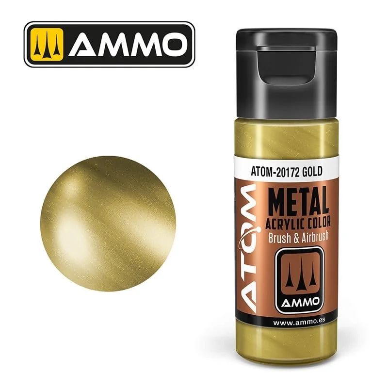 AMMO ATOM ACRYLIC COLOR 20mL METALLIC Gold #ATOM-20172