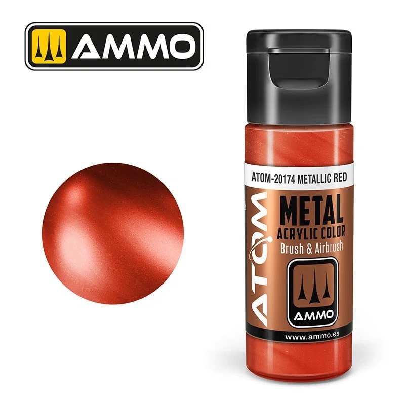 AMMO ATOM ACRYLIC COLOR 20mL METALLIC Red #ATOM-20174