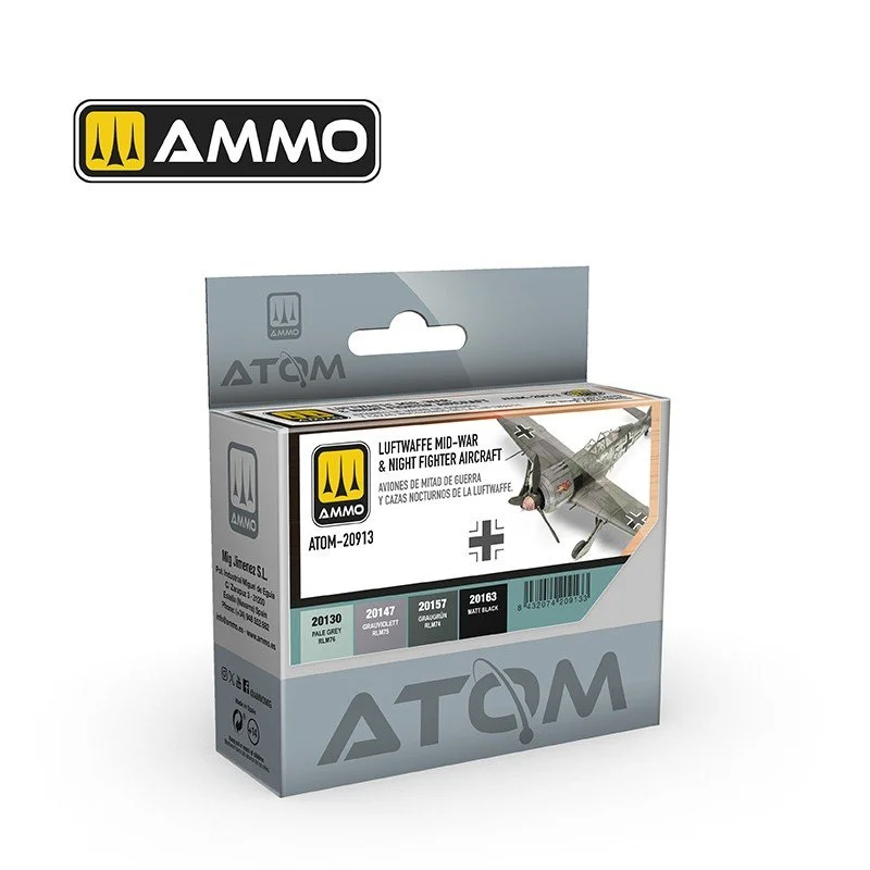 Ammo ATOM Mid-War & Night Fighter Aircraft Acrylic Pain Set (4 Colors) #20913