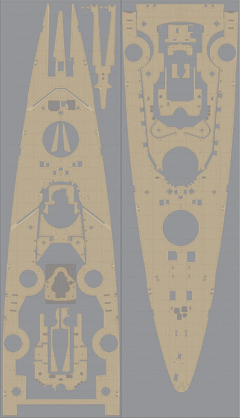 1/350 Pontos Model DKM Bismarck Wooden Deck Type R (Revell Kit) #35013WD1