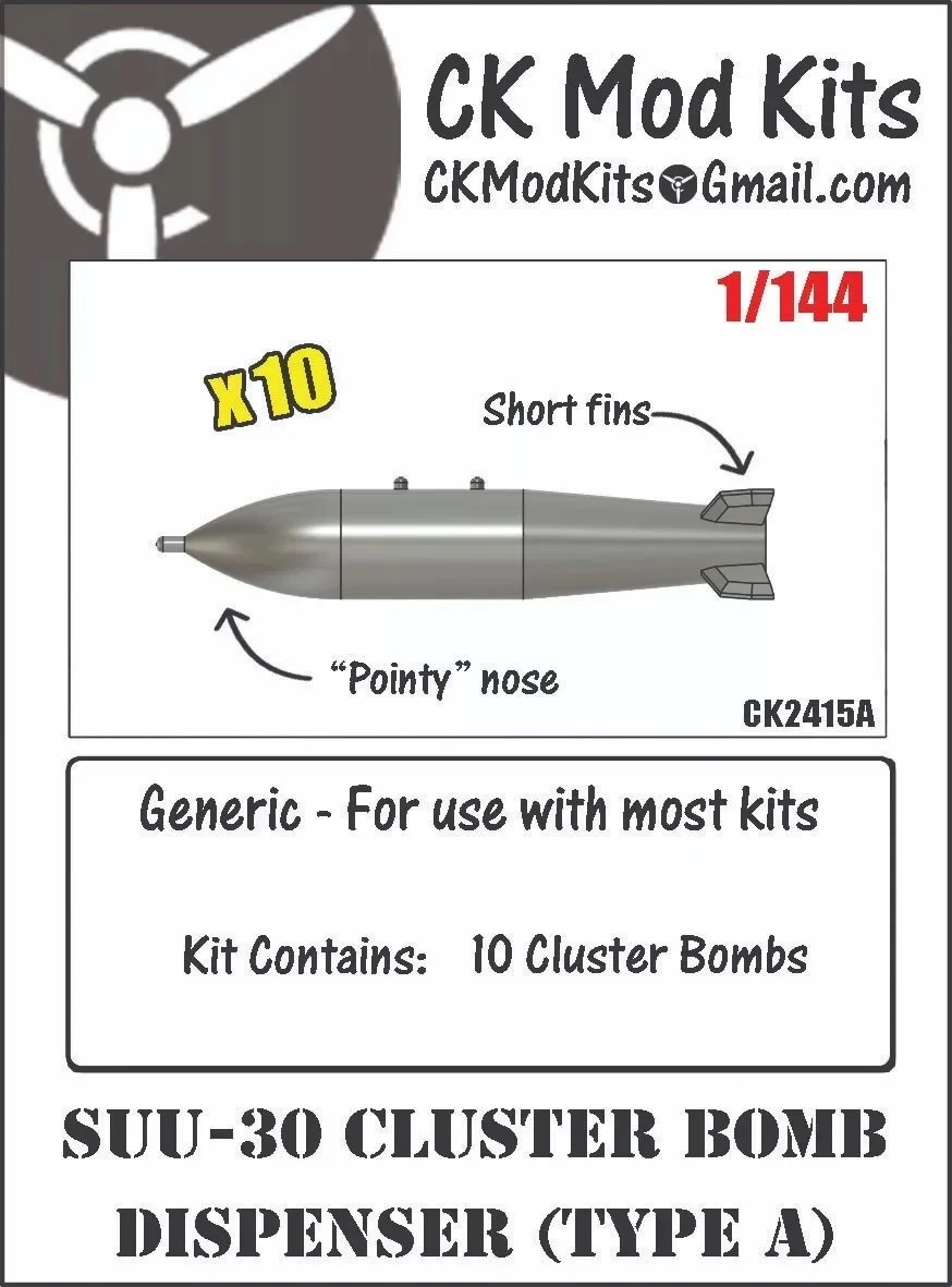 1/144 CK Mod Kits SUU-30 Cluster Bomb Dispenser Type A #CK2415A
