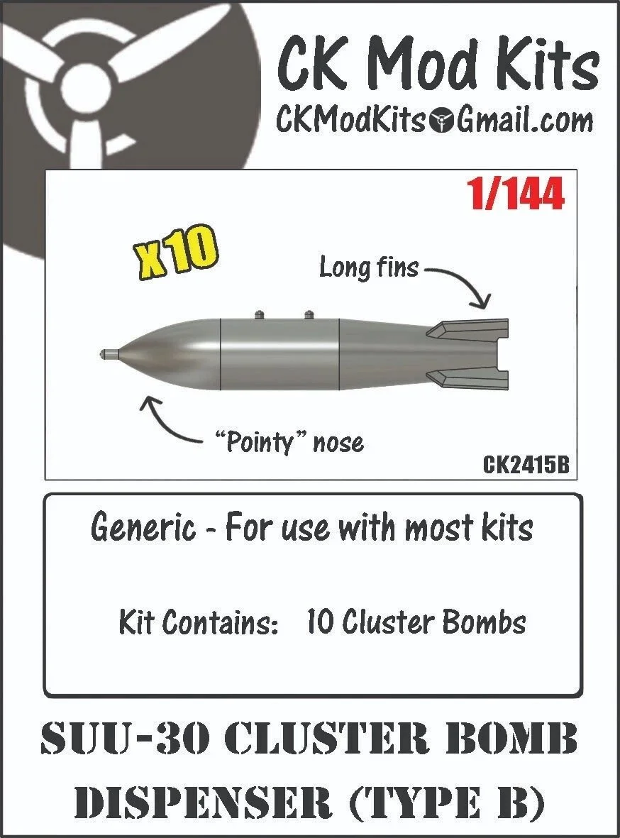 1/144 CK Mod Kits SUU-30 Cluster Bomb Dispenser Type B #CK2415B