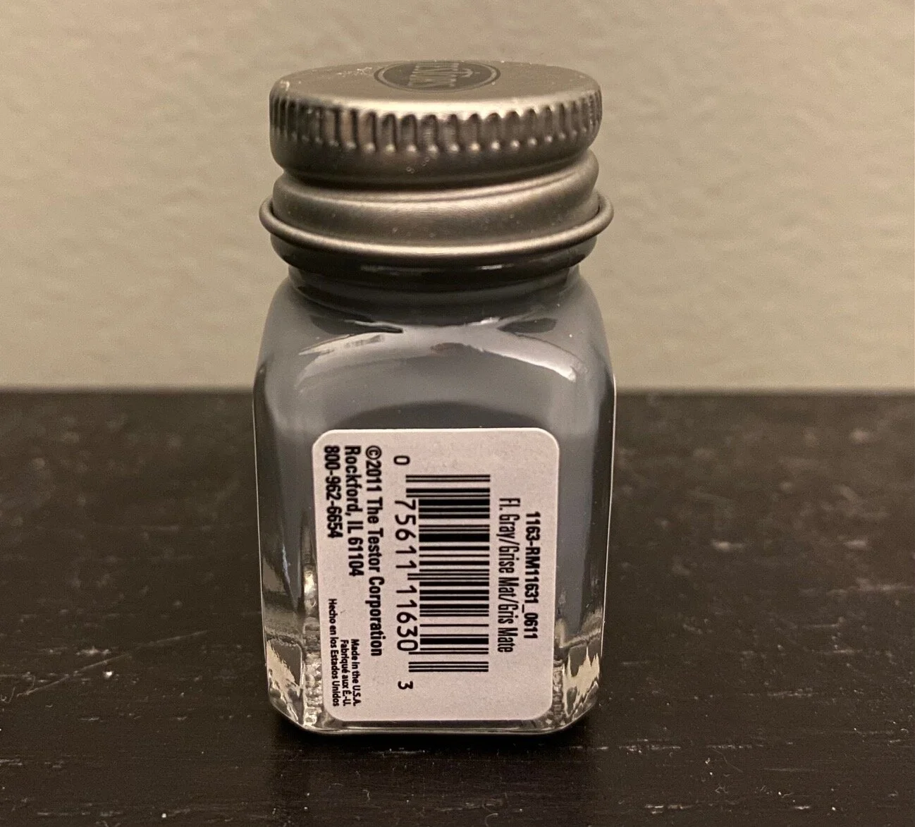 Testors Enamel 1/4oz-Flat Gray #1163
