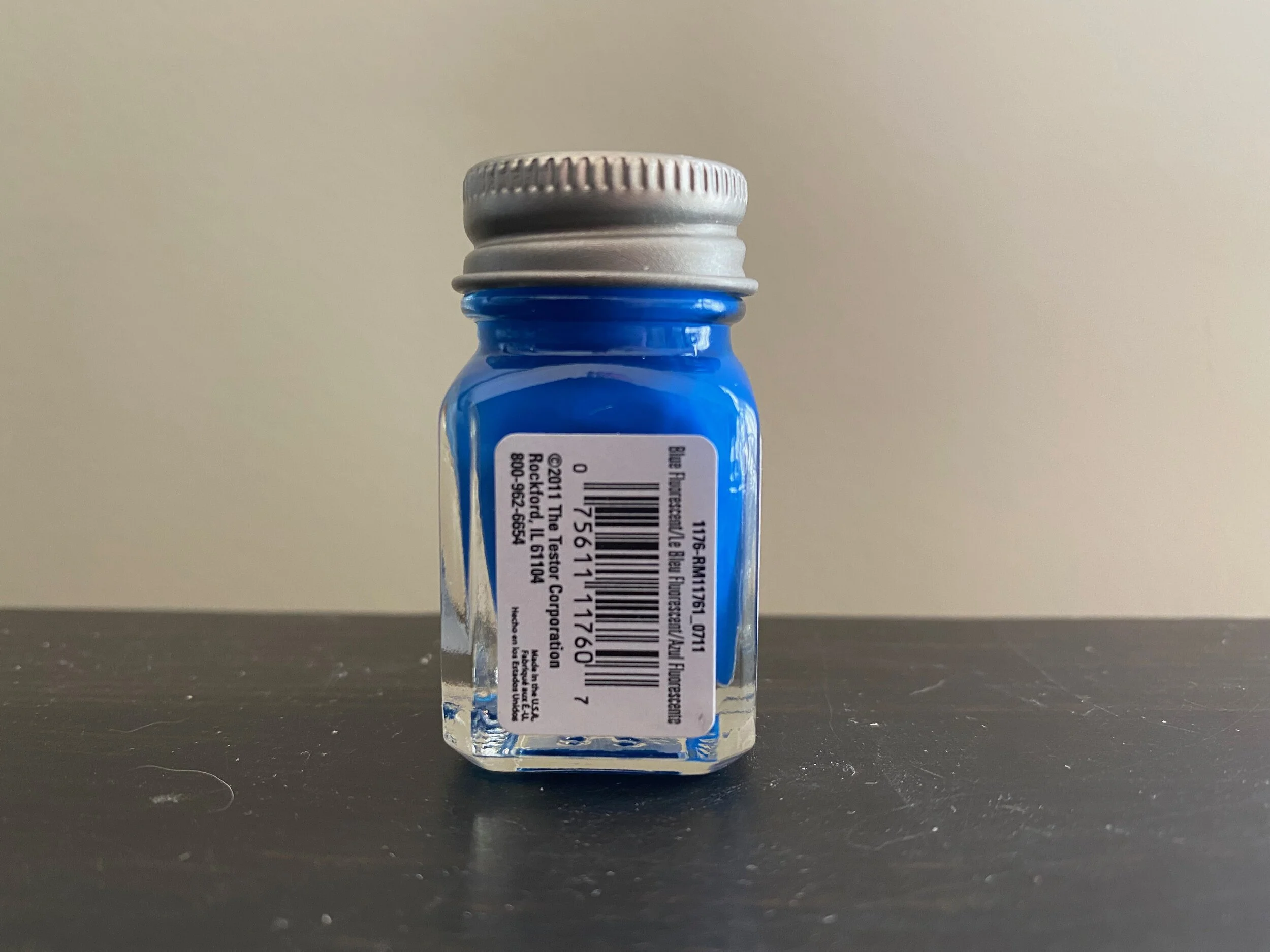 Testors Enamel 1/4oz Flat Blue Fluorescent #1176