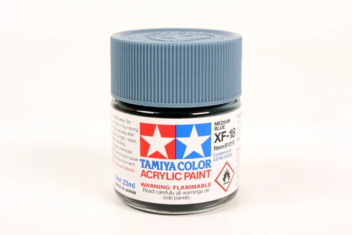 Tamiya 10ml-1/3oz Acrylic Mini XF-18 Medium Blue