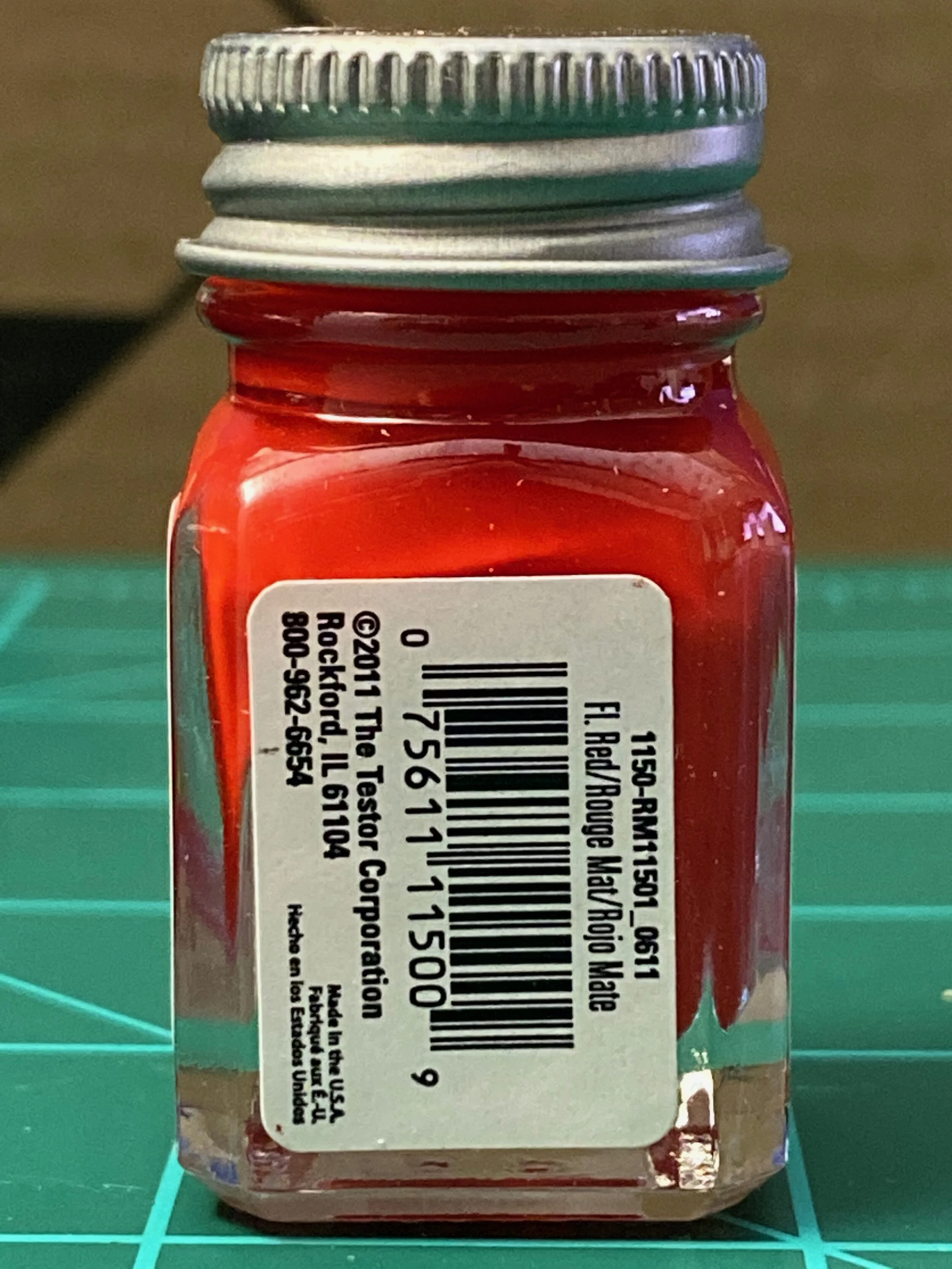 Testors Enamel 1/4oz-Flat Red #1150
