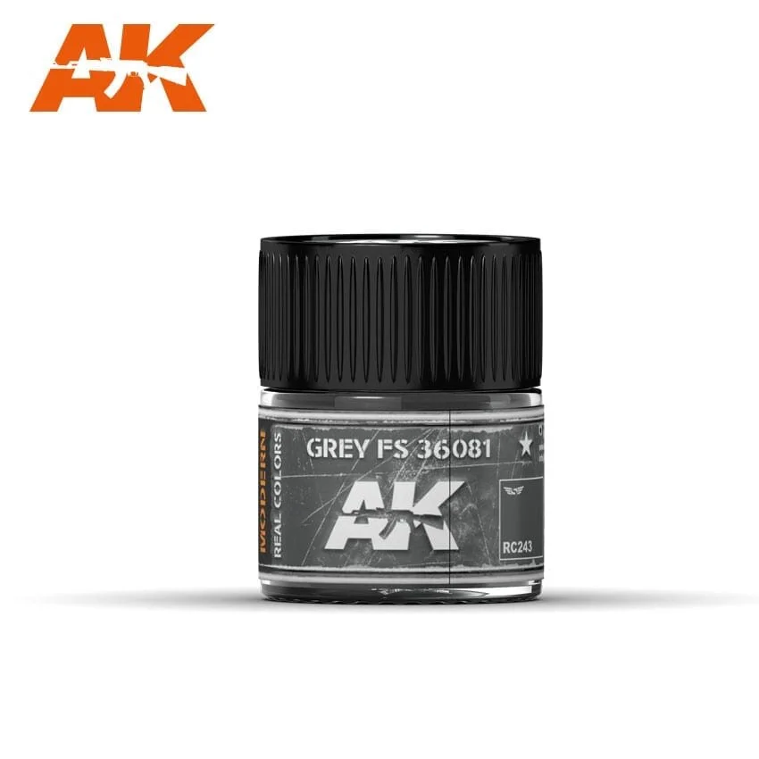 AK REAL COLORS: GREY RC243 FS 36081  Acrylic Lacquer Paint 10ml Bottle