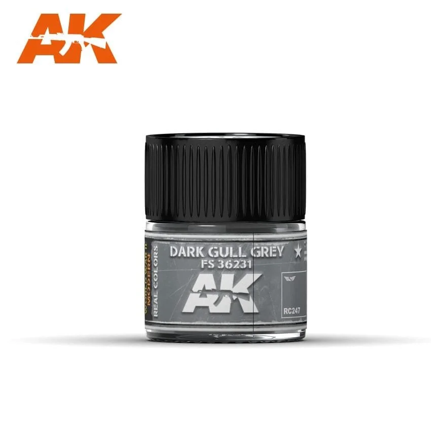 AK REAL COLORS: DARK GULL GREY RC247 FS36231  Acrylic Lacquer Paint 10ml Bottle