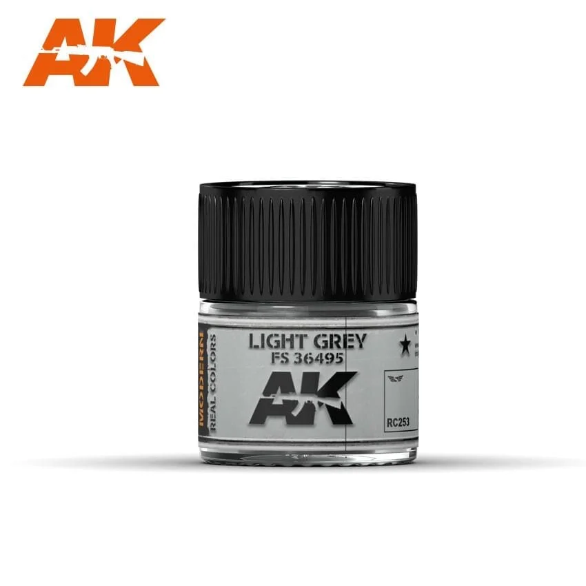 AK REAL COLORS: LIGHT GREY RC253 FS36495 Acrylic Lacquer Paint 10ml Bottle
