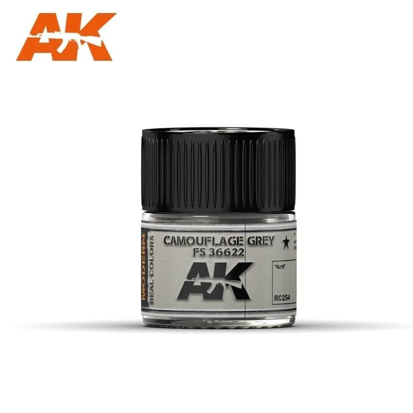 AK REAL COLORS: CAMOUFLAGE GREY RC254 FS36622 Acrylic Lacquer Paint 10ml Bottle
