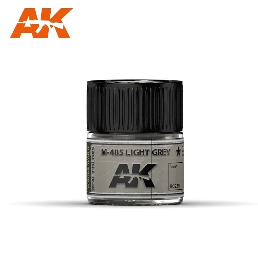 AK REAL COLORS: LIGHT GREY RC255 M-485  Acrylic Lacquer Paint 10ml Bottle