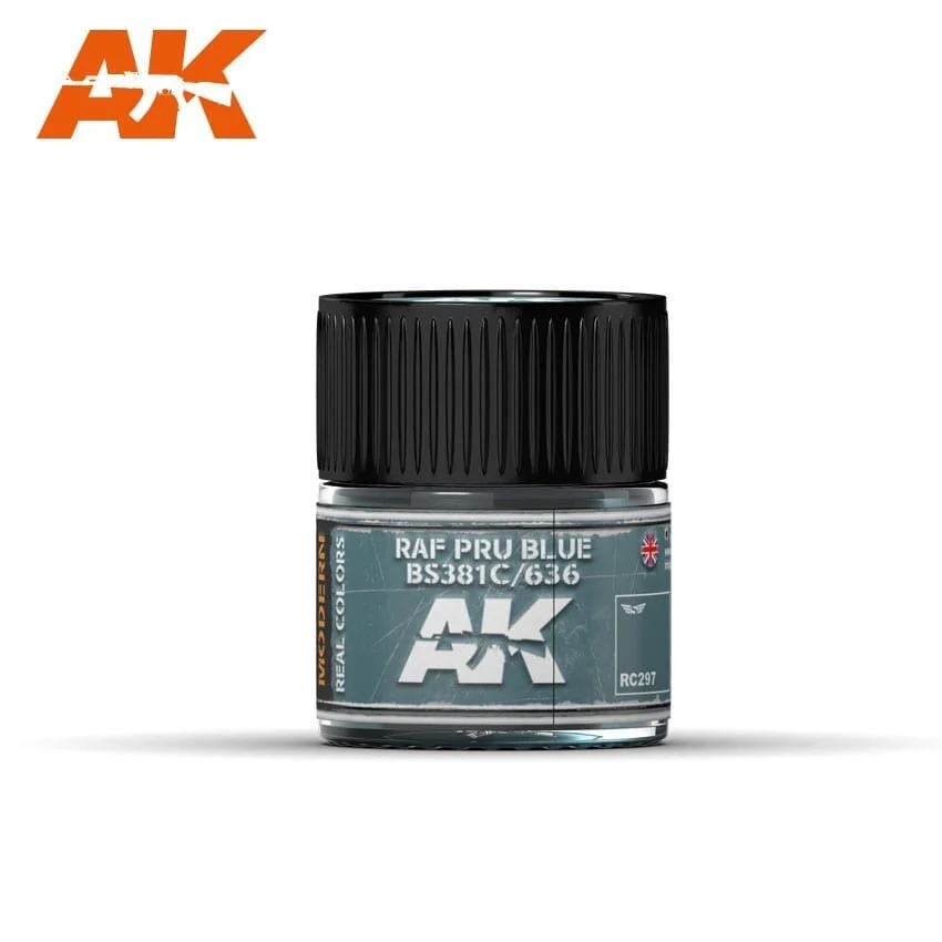 AK REAL COLORS: PRU Blue RC297 BS381C/636 Acrylic Lacquer Paint 10ml Bottle