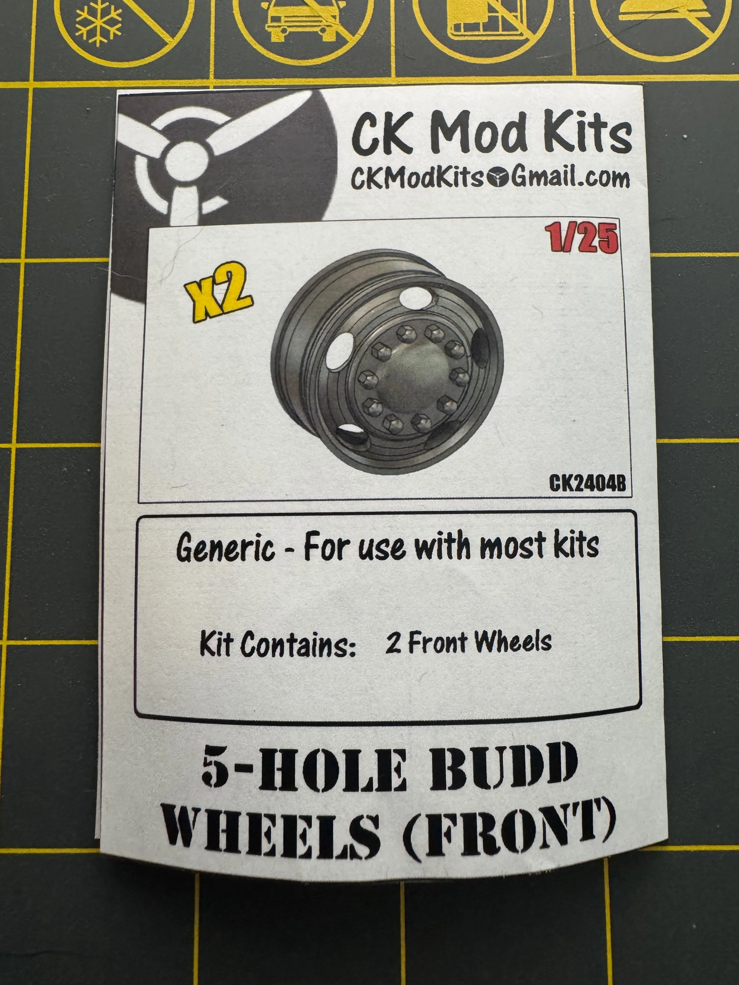 1/25 CK Mod Kits Budd Wheels 5 Hole-Front #CK2404B