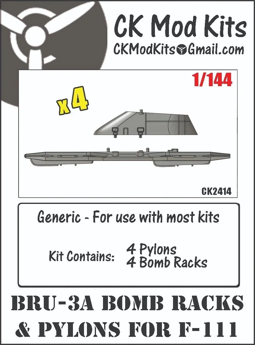 1/144 CK Mod Kits BRU-3A Bomb Racks & Pylons for F-111 #CK2414
