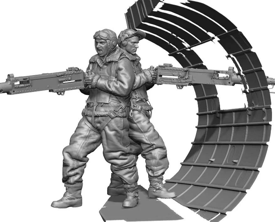 1/72 Legend Production WW2 US Bomber Waist Gunner (2 Heads) #LA7210