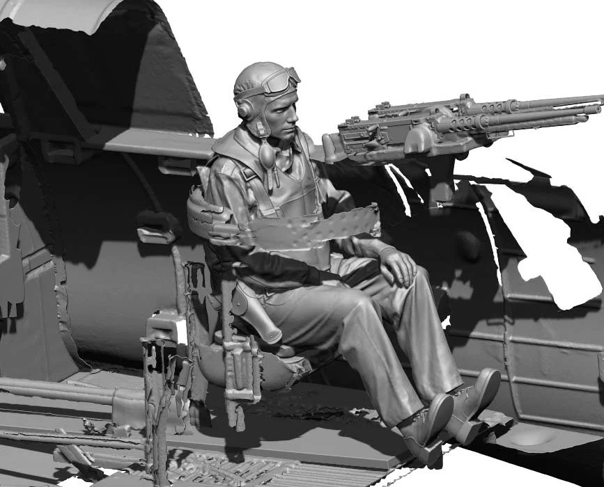 1/72 Legend Production WW2 US Navy Rear Gunner (2 Heads) #LA7220