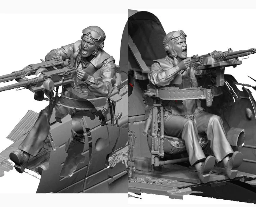 1/72 Legend Production WW2 US Navy Rear Gunner 2 (Engaged/2Heads) #LA7224