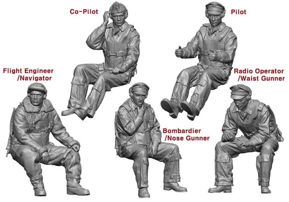 1/32 Legend Production WW2 B-25 Early Crew Set (5 Figures) #LF3226