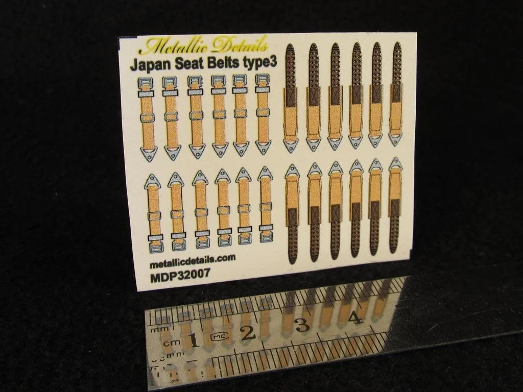 1/32 Metallic Details Japan Seat Belts Type 3 3D Decals #MDP32007