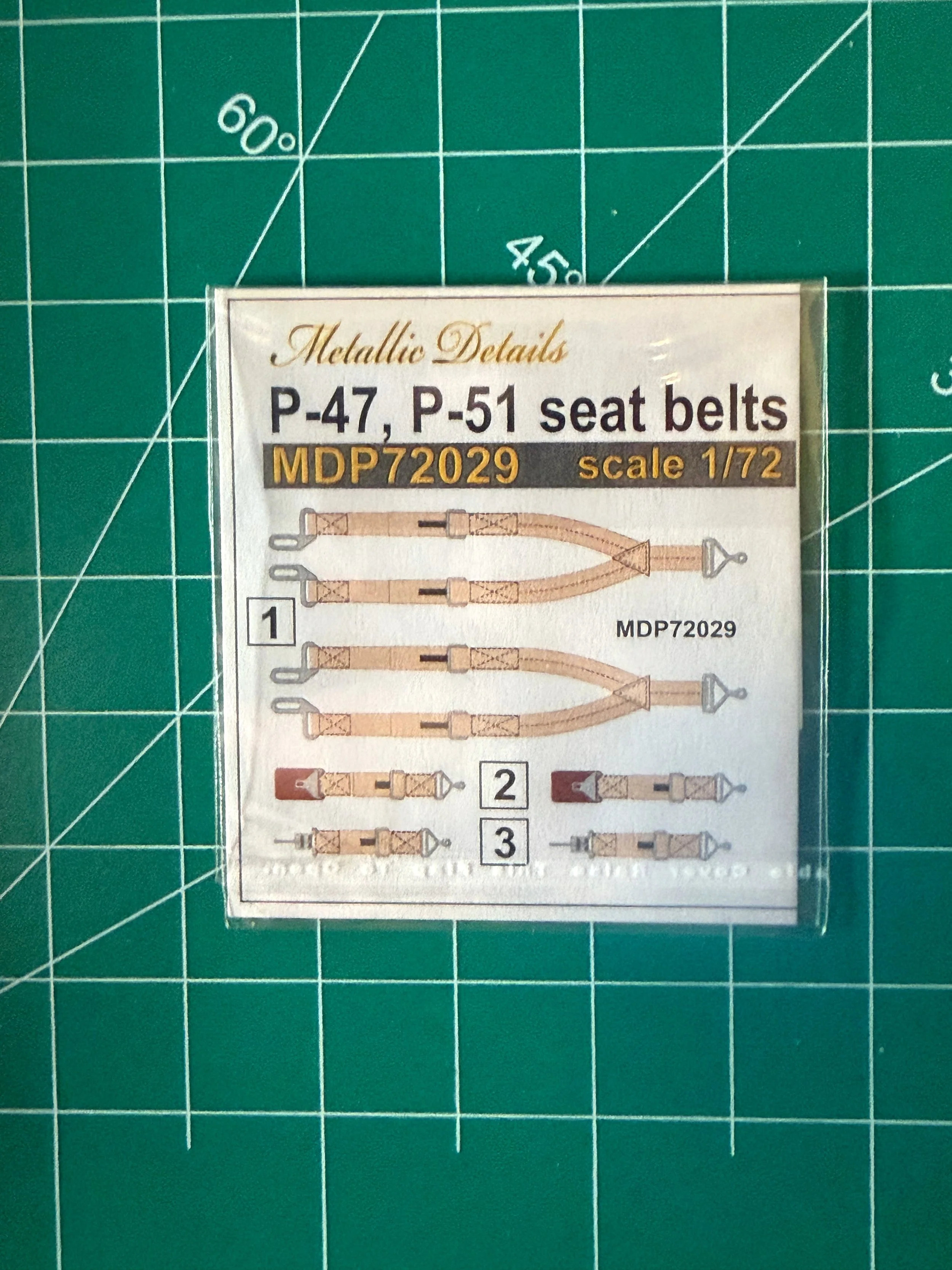 1/72 Metallic Details P-47, P-51 Seat Belts 3D Decals #MDP72029