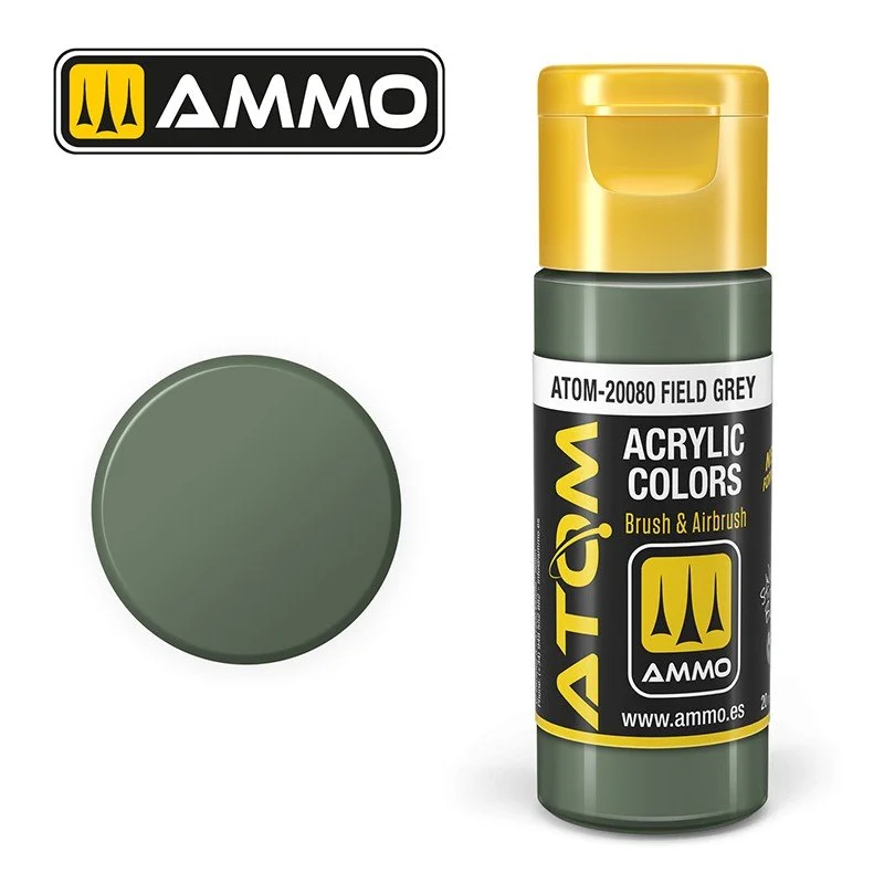 AMMO ATOM ACRYLIC COLOR 20mL Field Grey (FS34097) #ATOM-20080